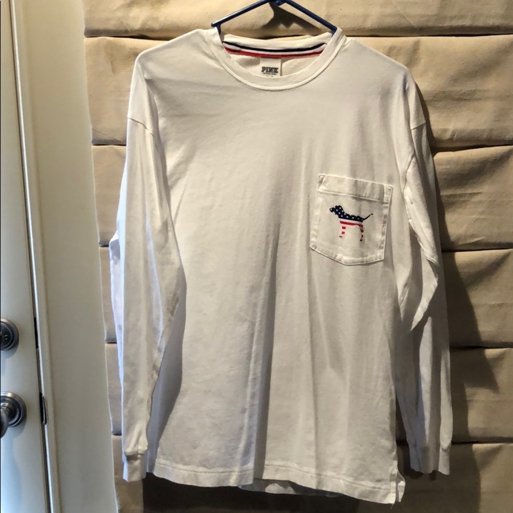 Pink long sleeve American tee